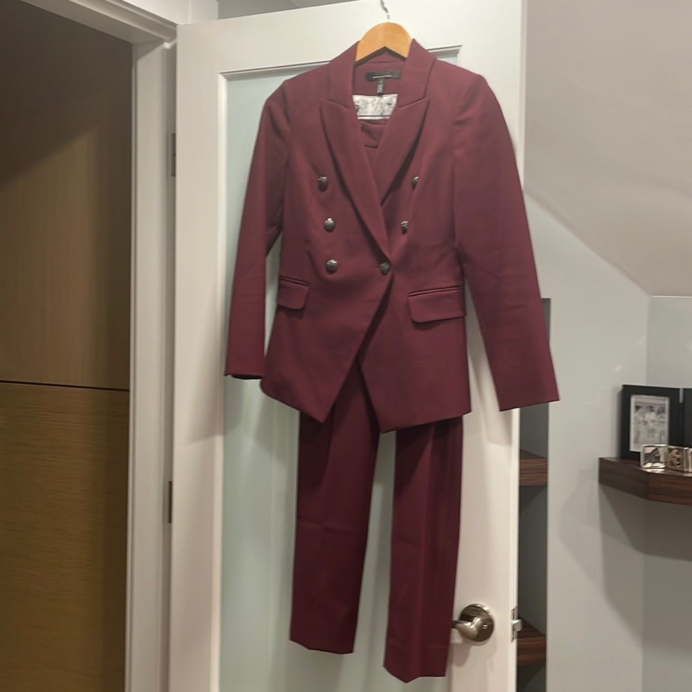 White House Black Market Burgundy Pantsuit Size 0
